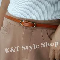 ราคา เข็มขัดหนังผู้หญิง หัวล็อคในตัว เส้นเล็กๆ เก๋ๆใส่ง่าย (20549065925)