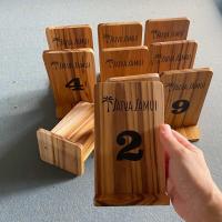 ราคา ป้ายเลขโต๊ะ ป้ายคิวอาร์ ป้ายสแกน ป้ายเมนูอาหาร ป้ายไม้สัก ป้ายไม้แกะสลักด้วยเลเซอร์ (21406363286)