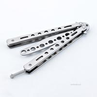 ราคา Arts Practice Butterfly Knife Portable Steel Metal Folding Butterfly Knife for Practicing Flipping Tricks JO TH (21747510272)