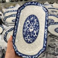 ราคา จานลายไทย จานลายคราม จานกินข้าวสวยๆ จานกระเบื้อง จานใสอาหาร จานราคาถูก (20690353009)