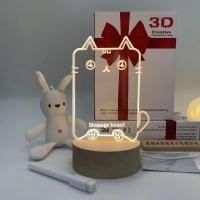 ราคา โคมไฟข้างเตียงสำหรับห้องนอน DIY โคมไฟตั้งโต๊ะ USB โปร่งใส กระดานเขียนเปล่งแสง กระดานข้อความเปล่งแสงสร้างสรรค์ของขวัญสำหรับเด็ก (22617846301)