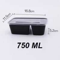 ราคา กล่องดำ 25 ใบ ขนาด 2 ช่อง 750 ml กล่องอาหารพลาสติก กล่องอาหาร กล่องใส่อาหาร กล่องบรรจุอาหาร กล่องพลาสติกบรรจุอาหาร กล่องอาหารพลาสติก (10107168321)