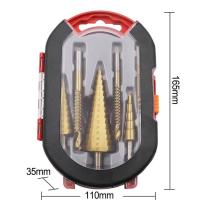 ราคา ดอกสเต็ป ทรงเจดีย์ เจาะขยาย คว้านรู ขนาด 4 32 มม Step Drill Titanium Size 4 32mm 6 Pcs Set (22823477329)