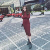 ราคา ส่งไว สต็อกไทย ชุดเดรสไหมพรมผ้าร่อง คอเต่า แขนยาวทรงสวยเข้ารูป ผ้ายืดเยอะ แฟชั่นสไตล์เกาหลี (1137990710)