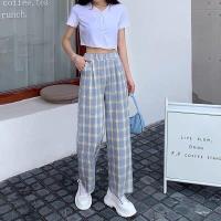 ราคา พร้อมส่ง กางเกงลายสก็อต สไตล์เกาหลี เอวสูง เอวยางยืด ขาทรงกระบอก ใส่สบาย ผ้านิ่มมาก ไม่อึดอัด (20611246367)