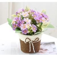 ราคา 17cm ดอกไม้ปลอมสีทูโทนน่ารัก พร้อมกระถาง (22671413968)