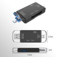 ราคา KEBETEME Card Reader 6 In 1 USB 2 0 TF Mirco SD Smart Type C OTG Card Reader Card Reader Adapter (15976701062)