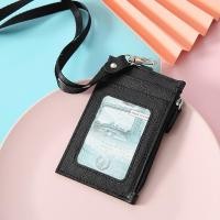 ราคา Zipper Card holder Trendy Colorful With rope Wallet pouch Transparent window Multiple card slots ID badge wallet for Office Meetings Travel Students Bus cards (22372231271)