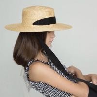 ราคา ข้อบกพร่องเล็กน้อย หมวกสานปีกกว้าง พร้อมสายยาวสีดำ ฟางข้าวสาลีธรรมชาติ ยี่ห้อ GKD รุ่นB333 สีครีม (22620344728)