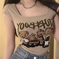ราคา เสื้อยืดแขนกุดผู้หญิงเสื้อคอเหลี่ยม (21470757525)