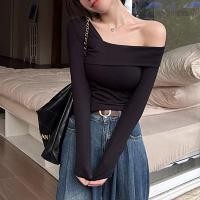 ราคา เปิดไหล่ข้างเดียวเก๋มาก ปาดไหล่เฉียงเก๋ๆ สีพื้น (21386574163)