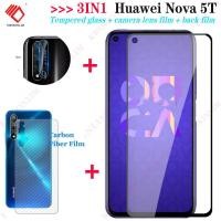 ราคา 3 In 1 สำหรับ Huawei Nova 5T Nova 5 Nova 5IPro Nova 7iฟิล์มกระจกนิรภัย ฟิล์มกระจก Tempered Glass Screen Protector Film ฟิล์มกระจกกันรอยกล้องหลัง ฟิล์มร คาร์บอนไฟเบอร์ด้านหลังฟิล์มด้า (2429810232)