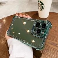 ราคา คุณภาพสูงเคสโทรศัพท์ป้องกันการกระแทกตัวชุบโลหะหรูหราพร้อมแผ่นป้องกันเลนส์กล้องถ่ายรูปสำหรับ IPhone 15 14 13 12 11 Pro Max 14 15 Plus X XS MAX XR เคสกันกระแทกแบบใส TPU แบบนิ่มพร้อมกล้อง (22228343912)
