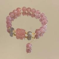 ราคา MIAOYA สร้อยข้อมือลูกปัดสีชมพูลายดอกพีชเกาหลีสำหรับผู้หญิงของขวัญสำหรับเพื่อนที่ดี (22295506699)