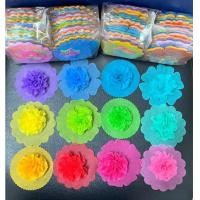 ราคา 600แผ่น รุ่นคละสี กระดาษสาพับห่อเหรียญ โปรยทานพร้อมหนังยาง โหลละ12ถุง ถุงละ50แผ่น ห่อ (22730966097)