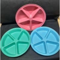 ราคา ถาดหลุมพลาสติก 5 ช่อง 32 ซม แพ็ค3 คละสี อาหารว่าง จาน ถาดใส่อาหาร (15125675766)