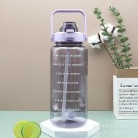ราคา กระบอกน้ํา 2 ลิตร แถมฟรี สติ๊กเกอร์แบบสุ่ม ขวดน้ำ 2 ลิตร 2000mlขวดน้ำบอกเวลา ขวดน้ำขนาด 2 ลิตร ของแท้ พลาสติกหนา (16191369451)