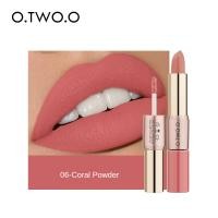 ราคา Horec O TWO O Lipstick ลิปสติกเนื้อแมทกำมะหยี่ 2 in 1 ลิปกลอสเนื้อนุ่ม 2 in 1 เคลือบริมฝีปาก 12 สี (22119755578)
