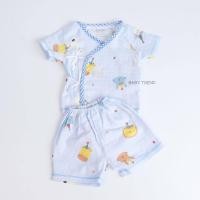ราคา Little Home Baby ชุดเซ็ทเสื้อผูกหน้าและดุมหน้าพร้อมกางเกงทารก 0 3 เดือน ผ้ามัสลิตคอตตอนทอตาราง นุ่มๆ (22540804421)