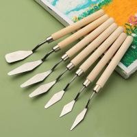 ราคา Stainless Steel Oil Painting Knives Artist Crafts Spatula Palette Knife Oil Painting Mixing Knife Scraper Art Tools (22132691209)