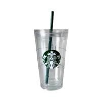 ราคา แก้วใสสำหรับ Venti ใช้ซ้ำได้แก้วกาแฟมีน้ำค้างแข็งแก้วพร้อมหลอดแก้วน้ำพลาสติกหนา Starbucks (22624455723)