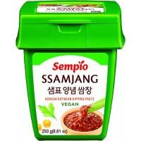 ราคา ซัมจัง ดิปปิ้ง เพสท์ วีแกน น้ำจิ้มเต้าเจี้ยวปรุงรส ตรา เซมเพียว SSAMJANG DIPPING PASTE VEGAN SEMPIO BRAND 샘표양념쌈장 (22023540839)
