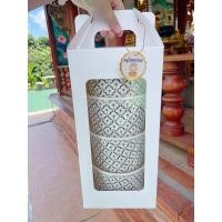 ราคา ชุดปิ่นโตถวายพระสงฆ์ ถ้วยลายไทย ลายคราม กล่องหูหิ้วสวยๆ พร้อมป้ายอนุโมทนาบุญ (22684566756)