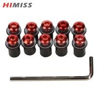 ราคา HIMISS 10Pcs 5mm Well Nuts Fairing Fasteners Windshield Bolts Screws Kit Aluminum Alloy Motorbike Windscreen Body Mounting Bolts Nuts 5mm x16 Universal (22068646592)