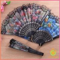 ราคา Thai Pioneers พัดจีนพัดสไตล์วินเทจ พัดแต่งขอบลูกไม้สีดำ Lace fan (22126883160)