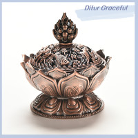 ราคา Ditur Tibet กระถางธูปรูปปั้นทรงดอกบัวมงคลลูกคิดทองเหลือง (20476090176)