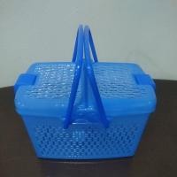 ราคา ตะกร้าหิ้ว ตะกร้าพลาสติก มีฝาปิด 2 ด้าน (20465538955)