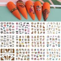 ราคา Sukeme Nail Art Decals Ins Colorful Animal Tiger Leopard Leaf Letters Large Watermark Nail Stickers (20563997586)