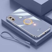 ราคา AnDyH Ultra Thin Silicone Phone Case For Xiaomi Mi A2 Mi 6X Redmi Note 5 Pro Deluxe Fall Protection Gold Band with Clock Ring and Free Lanyard (17689241841)