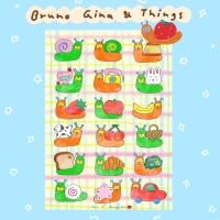 ราคา สติ๊กเกอร์ Bruno Gina and things สติ๊กเกอร์ลายเจ้าหอยทาก (22762509183)