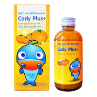 ราคา Cody Plus โคดี้พลัส น้ำมันตับปลา รสส้ม วิตามินรวม สำหรับเด็ก บำรุงสายตา เสริมสร้างกระดูกและฟัน ขวด 120 มล 1 ขวด (22371398135)