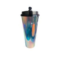 ราคา 10ใบ แก้วน้ำสีรุ้ง แก้วพลาสติก PP สีสวย ทรงสลิม พลาสติกอย่างหนา 12 16 22 ออนซ์ (16871394595)