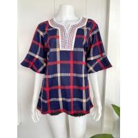 ราคา เสื้อคอวีแขนระบาย อก44 นิ้ว (22494416157)