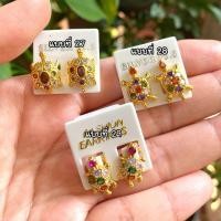 ราคา ต่างหูทองหุ้ม ต่างหูลงยา แป้นทอง งานเกรดร้านทอง (21126186035)
