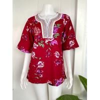 ราคา เสื้อคอวีแขนระบาย อก44 นิ้ว (22494416150)