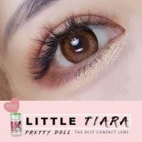 ราคา คอนแทคเลนส์ รุ่น Little Tiara ยี่ห้อ Pretty doll Size mini สีตาล มีค่าสายตา (17435244421)