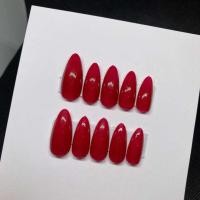 ราคา เล็บเจล เล็บปลอมสีแดงติดแล้วมือสว่างมาก เล็บเจลสีพื้น (20566862422)