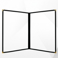 ราคา แฟ้มเมนูอาหาร แฟ้มใส่เมนูอาหาร ขอบโลหะสีทอง ขนาด A4 (21623552132)