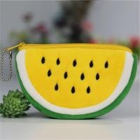 ราคา Fruit themed Key Bag Plush Coin Purse Cute Zipper Coin Wallet Lovely Plush Key Bag Watermelon Coin Purse (20319327375)