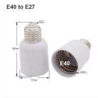 ราคา White E27 To E40 to E27 e14 led Lights lamp bulb Base power Adapter Holder connector power socket CFL Halogen Adapter Converter WB6th (22687195782)