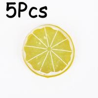 ราคา On Sale 5Pcs ฝานส้มพลาสติกปลอมมะนาวมะนาวส้มอุปกรณ์ตกแต่งผลไม้ (21312687998)