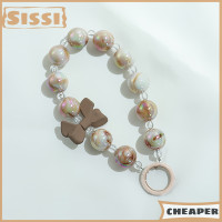 ราคา Sissi ห่วงโซ่คล้องโทรศัพท์ลายโบว์สีหวานเคสหูฟังลูกปัดสองสีห้อยกุญแจรถกระเป๋าตกแต่ง (22674571420)