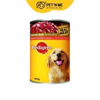 ราคา Pedigree เพดดีกรี อาหารเปียก สำหรับสุนัข รสเนื้อวัวชิ้นในน้ำซอส 400 g (17483758045)