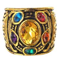 ราคา Kuhong Avengers Thanos Infinity ถุงมือ Gauntlet แหวนคริสตัลใส่สีทองแหวนโลหะสำหรับ Men Power แหวนเครื่องประดับ (650110615)
