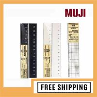 ราคา ญี่ปุ่น MUJI เครื่องเขียนอะคริลิคโปร่งใสสีดำสีขาวไม้บรรทัดสองด้าน 15 ซม ตาข่าย (21960441385)