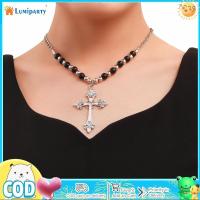 ราคา Gothic Cross Necklace Vintage Bead Layered Cross Choker Necklace Trendy Cross Pendant Collar Necklace Jewelry Gift For Women (22001343014)